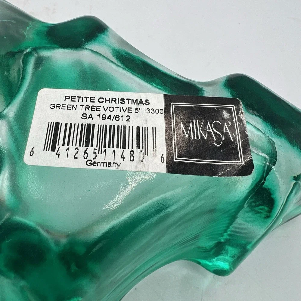 MIKASA Petite‎ Christmas Votive Candle Holder Green Pine Tree 5